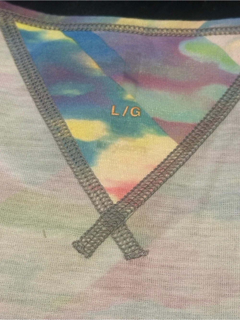 LUCY Brand  Multicolor Pastel Tie-Dye Crewneck Comfy Tee LARGE